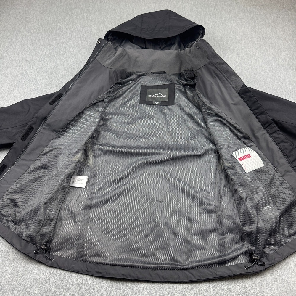 Eddie Bauer Jacket Womens XS Black Weatheredge‎ Windbreaker Hooded Rain Outdoor - Picture 9 of 16